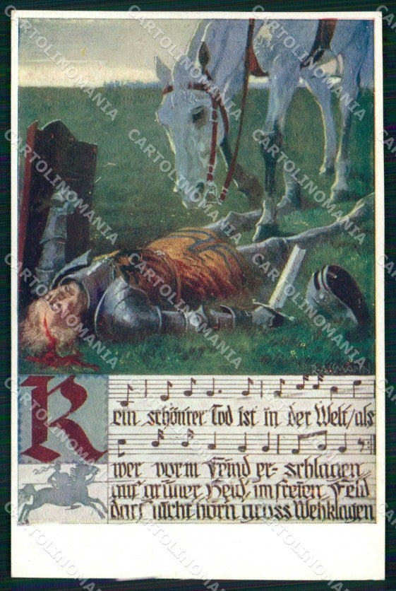 Artist Signed R. Assmann Horse Soldat Rotes Kreuz 54C cartolina KF6513 – fronte