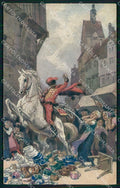 Fairy Tales Konig Drosselbart Märchen Grimm Soldat Pferd Horse cartolina KF6514 – fronte