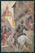 Artist Signed P. Hey Soldat Horse Pferd Volksliederkarte 27 cartolina KF6517 – fronte