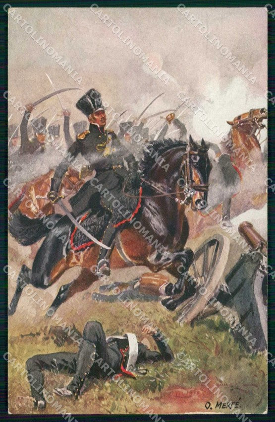 Artist Signed O. Merté Soldat Pferd Horse Völkerschlacht bei Leipzig ak KF6518 – fronte