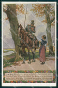 Artist Signed P. Hey WW1 Soldat Horse Pferd Soldatenliederkarte 4 ak KF6523 – fronte