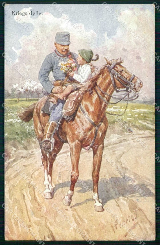 Artist Signed Feiertag WW1 Military Soldat Horse Pferd BKWI 4699 ak KF6529 – fronte