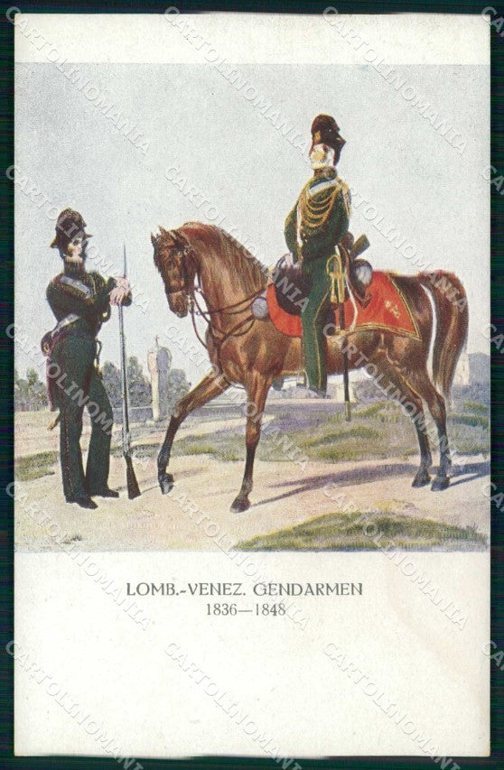 Militari Cavalleria Soldat Horse Pferd Gendarmen 1848 cartolina KF6532 – fronte
