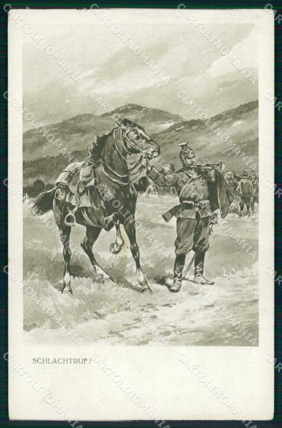 WWI WW1 Military Soldat Horse Pferd Schlachtruf serie 602 cartolina KF6536 – fronte