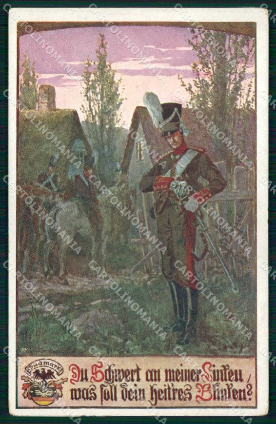 Artist Signed Soldat Pferd Horse Verlag des Vereins Südmark 297 cartolina KF6540 – fronte