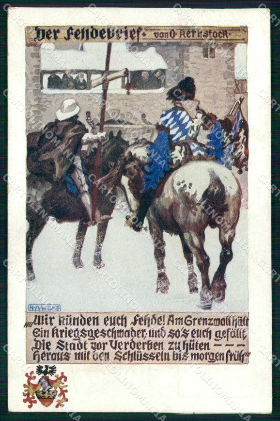 Artist Signed K. A. Wilke Soldat Horse Verlag des Vereins Südmark 81 ak KF6546 – fronte