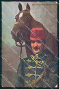 Artist Signed Belavary Husarenoffizier Ussari Soldat Horse WRINKLES ak KF6551 – fronte
