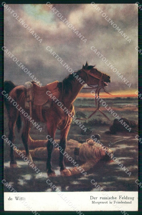 Artist Signed Witt Soldat Horse der Russische feldzug Campagna Russa ak KF6555 – fronte