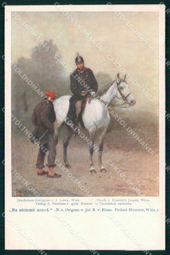 Artist Signed J.R v. Blaas Soldat Horse Pferd cartolina KF6556 – fronte