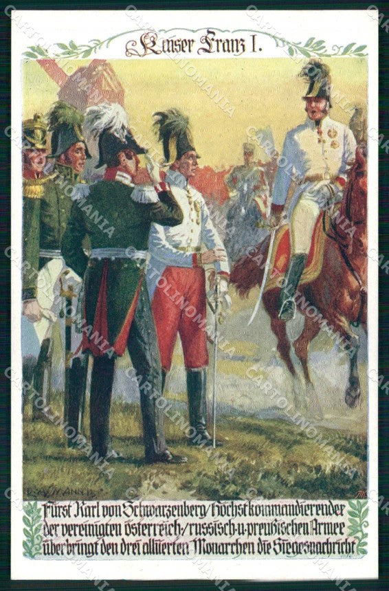 Artist Signed Assmann Soldat Pferd Horse Kaiser Franz I Piusverein ak KF6558 – fronte