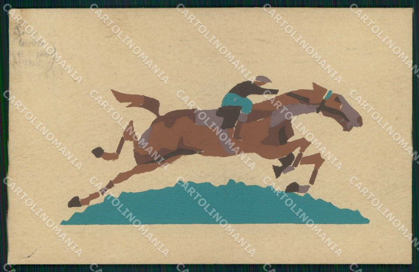 Sport Ippica Cavallo Dipinta a mano Horse serie 210 cartolina KF6566 – fronte