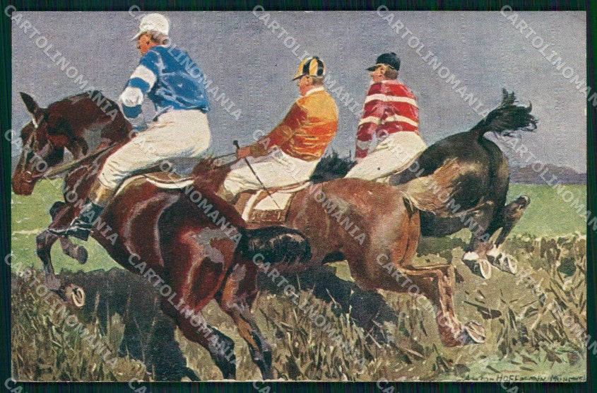 Artist Signed Hoffmann Sport Ippica Cavallo serie 526 TEARED cartolina KF6568 – fronte