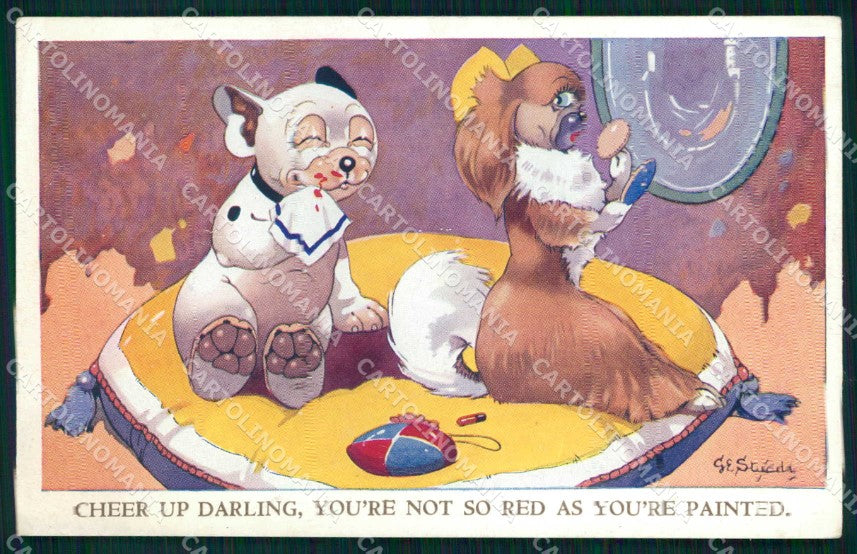 Artist Signed Studdy Bonzo Dog French Bulldog serie 3866 cartolina KF6583 – fronte