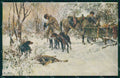 Artist Signed Jaroslav Vesin Caccia Hunting Winter Landscape cartolina KF6592 – fronte