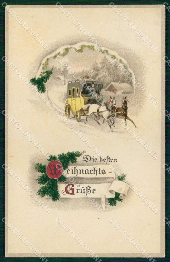 Augurali Carrozza Horse Pferd Cavallo ERIKA 1540 cartolina KF6621 – fronte
