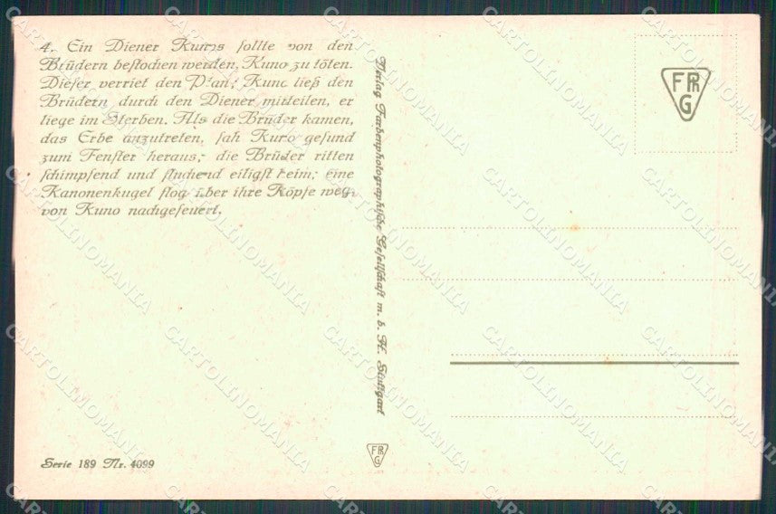 Artist Signed Fritz Bergen Fairy Tales Andersen Horse Pferd cartolina KF6657 – retro