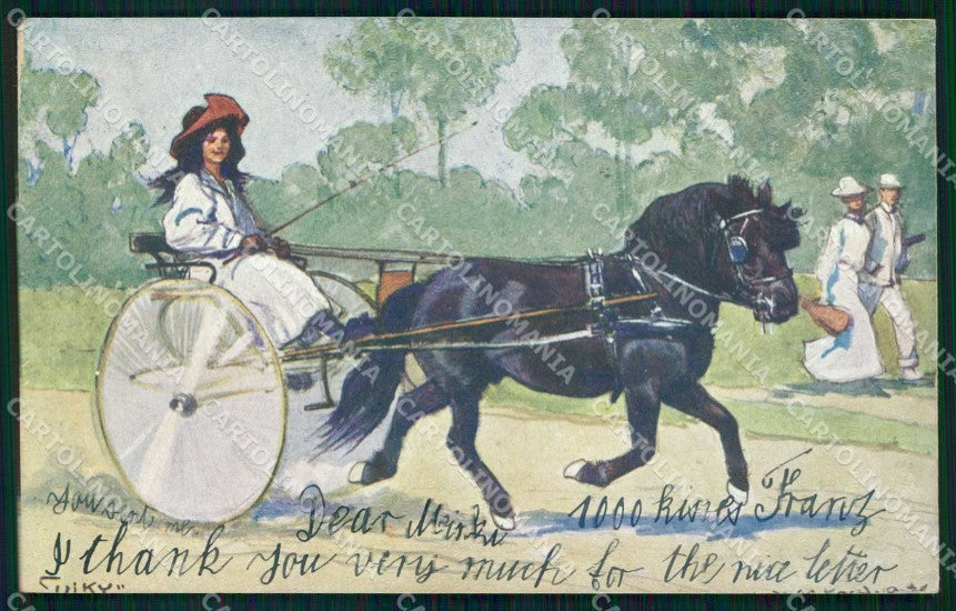 Artist Signed L. Koch Horse Pferd Cavallo BKWI 865 ABRADED cartolina KF6663 – fronte