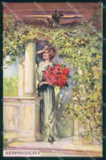 Artist Signed Gareis Lady Horse Pferd Cavallo Sehnsucht 124 cartolina KF6667 – fronte