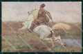 Artist Signed Chelmonski Horse Pferd Cavallo cartolina KF6695 – fronte