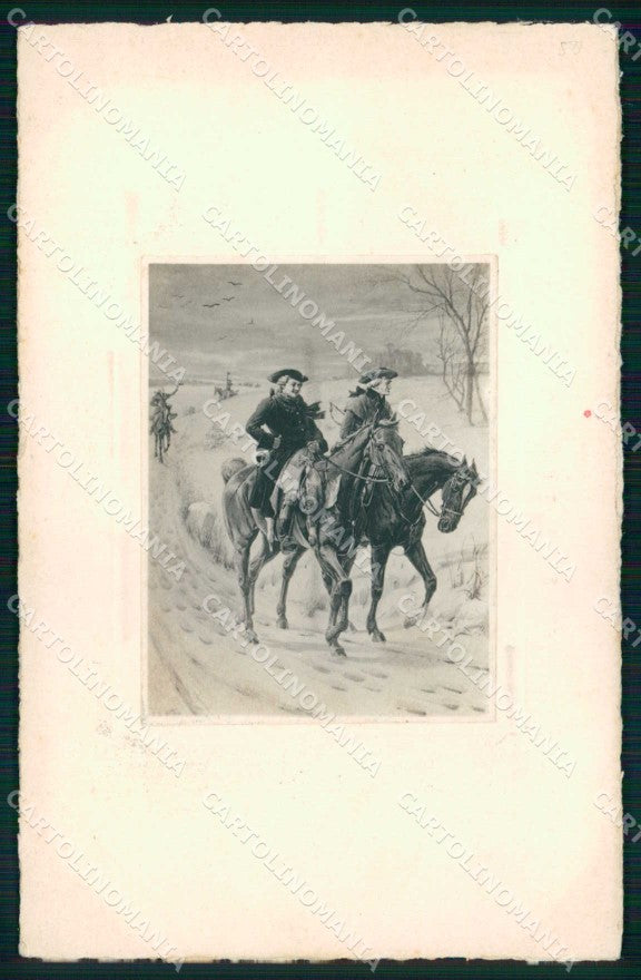 Artist Signed Horse Pferd Cavallo Viennoise Winter Landscape cartolina KF6703 – fronte