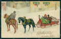 Artist Signed Horse Pferd Cavallo Winter Landscape PFB WRINKLES cartolina KF6706 – fronte