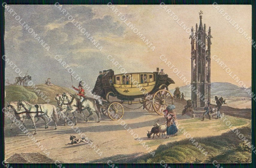 Artist Signed Posta Horse Pferd Cavallo Postbeamten Verein cartolina KF6709 – fronte