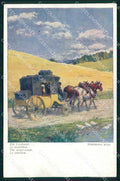 Artist Signed Wesemann Horse Pferd Cavallo Landpost BKWI 1632 cartolina KF6710 – fronte
