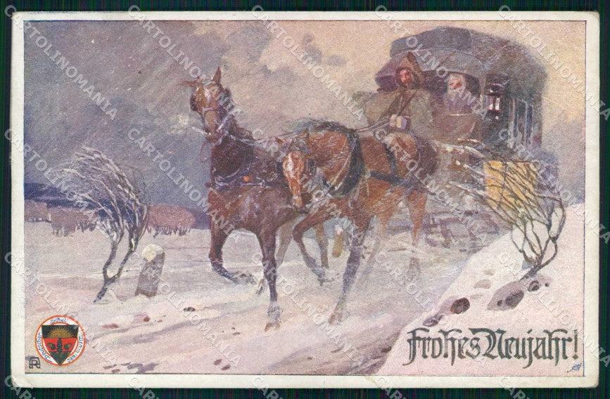 Artist Signed A R Horse Pferd Cavallo Deutscher Schulverein 545 cartolina KF6711 – fronte