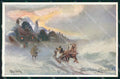Artist Signed Horse Pferd Cavallo Winter Landscape CREASED BKWI cartolina KF6712 – fronte