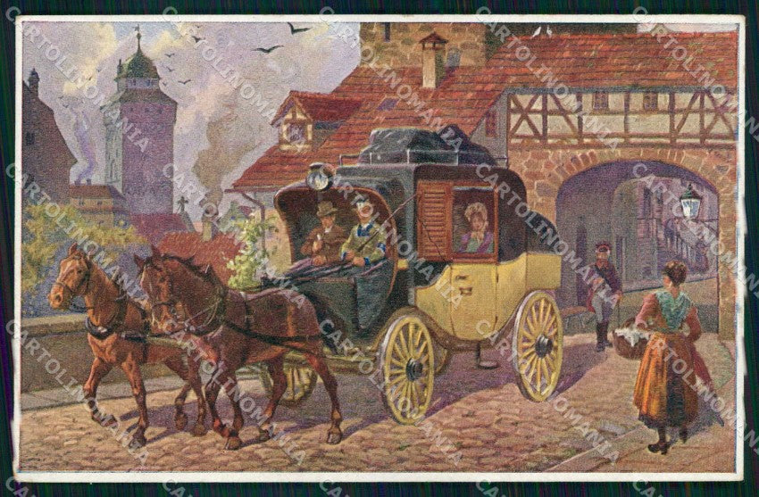 Artist Signed R. Trache Cheval Horse Pferd cartolina KF6728 – fronte