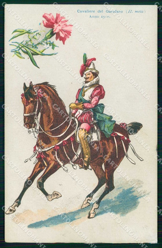 Cavallo Cheval Horse Pferd Cavaliere del Garofano cartolina KF6734 – fronte
