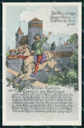 Artist Signed P. Hey Morgenfahrt Cavallo Horse CREASED TEARED cartolina KF6749 – fronte