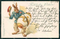 Augurale Dressed Rabbit Chick Easter Pasqua 1899 serie 17496 cartolina KF6801 – fronte