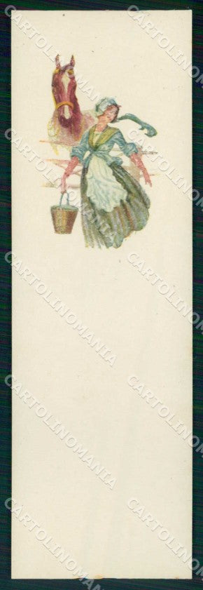 Artist Signed Lady Cavallo Cheval Horse Pferd mini cartolina KF6836 – fronte