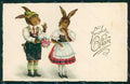 Augurale Dressed Rabbit Easter Pasqua Cellaro 720 cartolina KF6841 – fronte