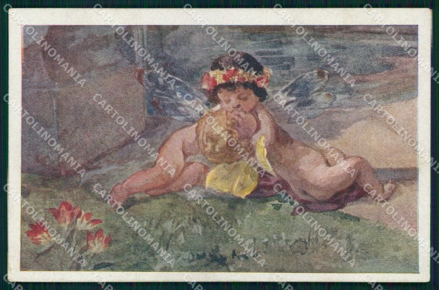Artist Signed H. Kaufmann Fairy Kiss serie 20 cartolina KF6844 – fronte