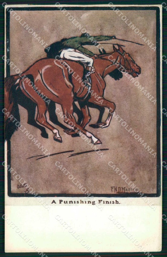 Artist Signed F N D Masters Horse Sport Oilette serie 9419 WRINKLES pc KF6845 – fronte