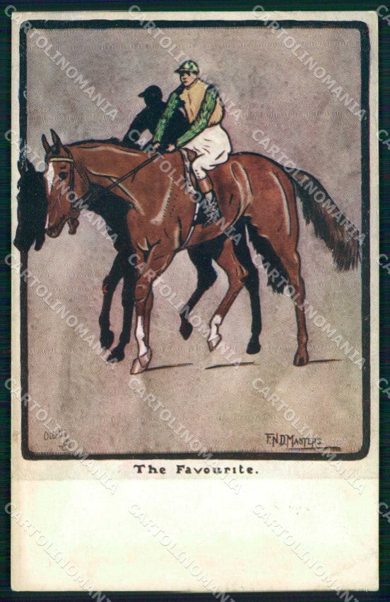 Artist Signed F N D Masters Horse Sport Oilette serie 9419 cartolina KF6847 – fronte