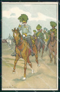 Artist Signed L. Koch Military Soldiers Horse Frohliche Weihnachten pc KF6872 – fronte