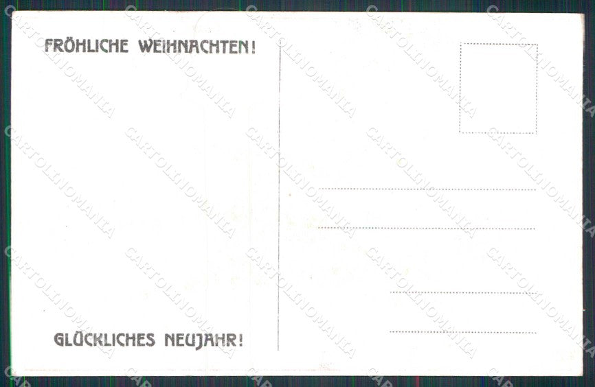 Artist Signed L. Koch Military Soldiers Horse Frohliche Weihnachten pc KF6872 – retro