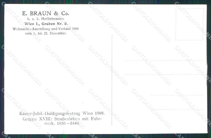 Artist Signed Kuderna Lady Kaiser Jubil. Huldigungsfestzug Wien Horse pc KF6888 – retro