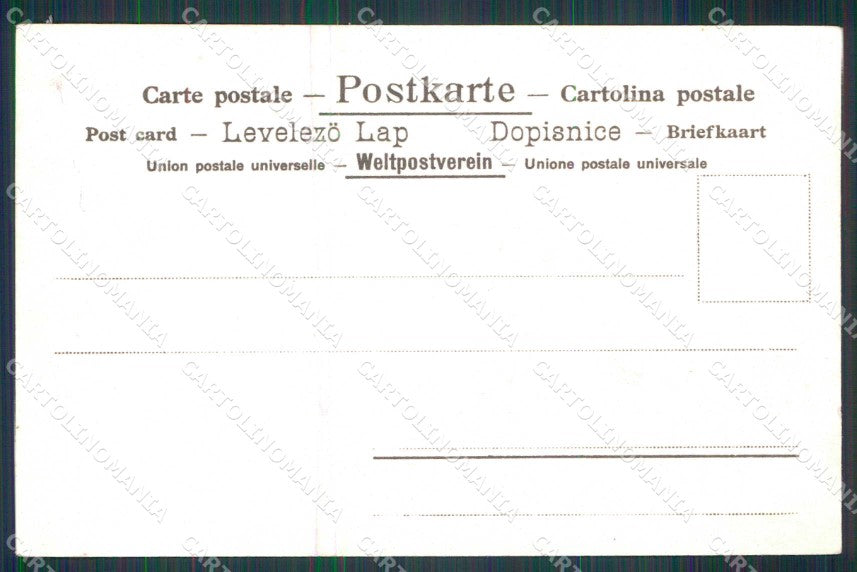 Artist Signed Viennoise Lady Man Horse cartolina KF6889 – retro