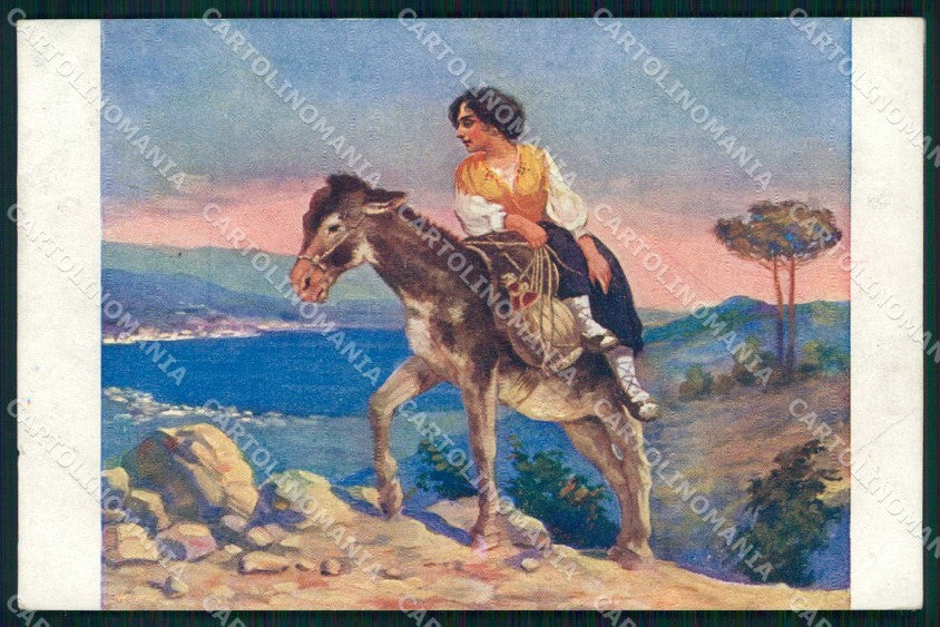 Artist Signed P H Lady Donkey WWI Infanterieregiment 91 WRINKLES pc KF6891 – fronte