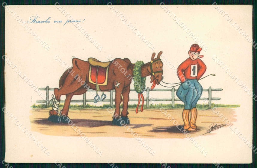 Artist Signed Racing Horse Sport Comic serie 15 WRINKLES cartolina KF6915 – fronte