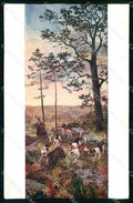 Artist Signed Tavernier Hunting Dog Caccia Salon Paris Lapina cartolina KF6934 – fronte