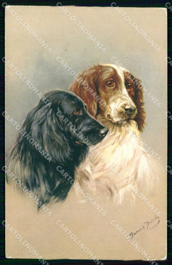 Artist Signed Fannie Moody Hunting Dog Caccia Cocker Cane 101-5 cartolina KF6942 – fronte