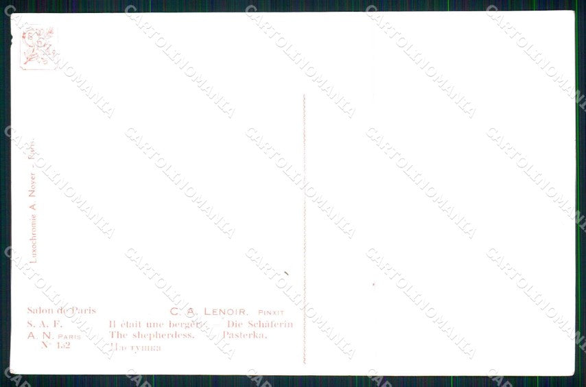 Artist Signed C. A. Lenoir Lady Salon Paris 132 Noyer serie 26 cartolina KF6993 – retro