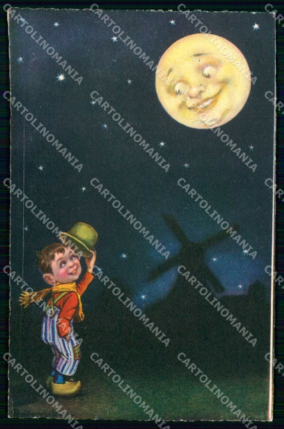 Artist Signed Colombo Dutch Child Paper Moon serie 1903 cartolina KF7038 – fronte