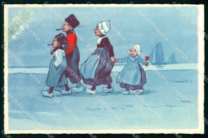 Artist Signed Metlicovitz Dutch Children Degami serie 567 ABRADED cp KF7041 – fronte