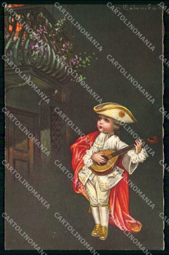 Artist Signed Colombo Boy Playing serie 2035 cartolina KF7078 – fronte